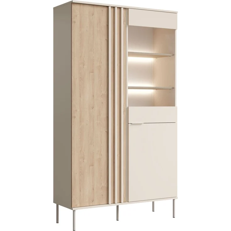 Vitrine Rodgau Vitrinenschrank 110x40x195cm 2-türig Ausführung braun