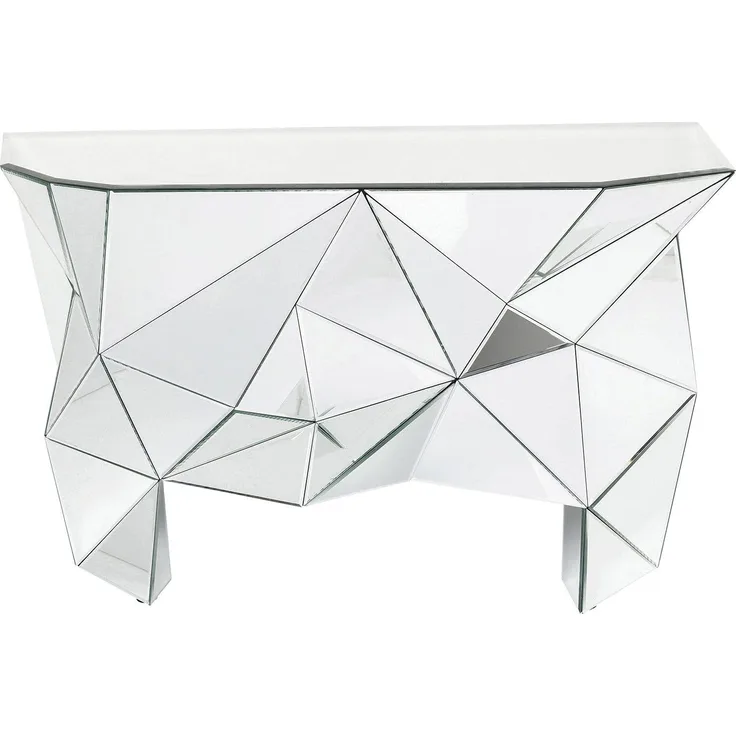 Kare Design, Spiegel Konsole Prisma, Flurkonsole verspiegelt, Luxus Konsole, Glas, 80 x 126,5 x 38 cm (H/B/T)