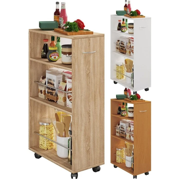 VCM Küchenmöbel Servierwagen Tusal 916894 Weiß H. 85 x B. 25 x T. 50 cm – Bild 5