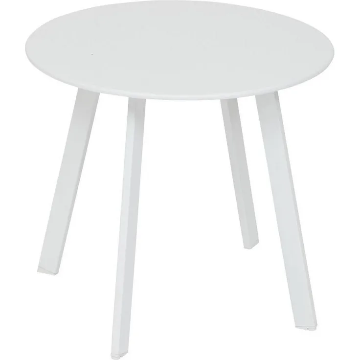 XXXL Gartentisch Saona, Weiß, Metall, Ø 50 cm, wetterfest und korrosionsbeständig, einfache Montage