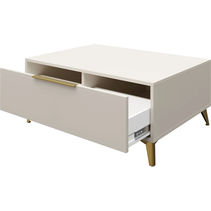 Wohnzimmer-Set Xylix I Kommode, Couchtisch, TV-Lowboard, Kleiderschrank (Farbe: Sandbeige) – Bild 5