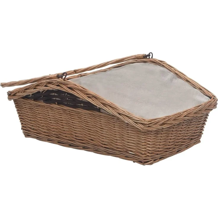 vidaXL Holzkorb mit Tragegriff 61,5 × 46,5 × 58 cm Braun Weide 286989 – Bild 7