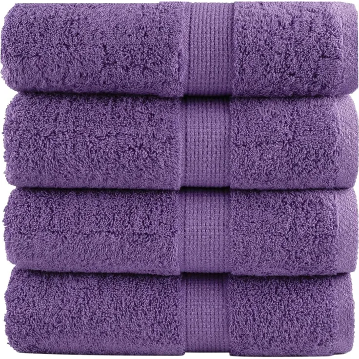 vidaXL Premium Waschhandtücher SOLUND 4 Stück Lila 30x30 cm 600 g/m² 137348