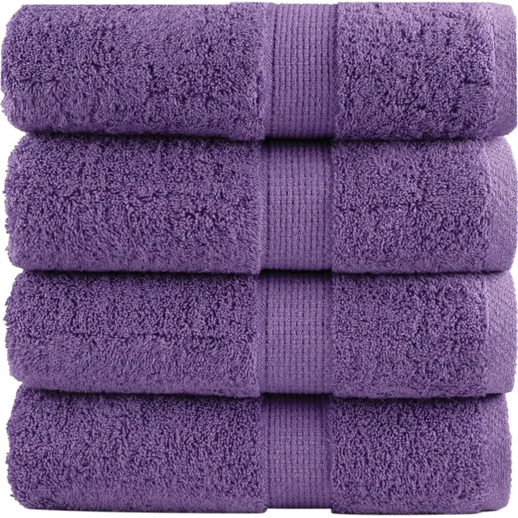 vidaXL Premium Waschhandtücher SOLUND 4 Stück Lila 30x30 cm 600 g/m² 137348 – Bild 1