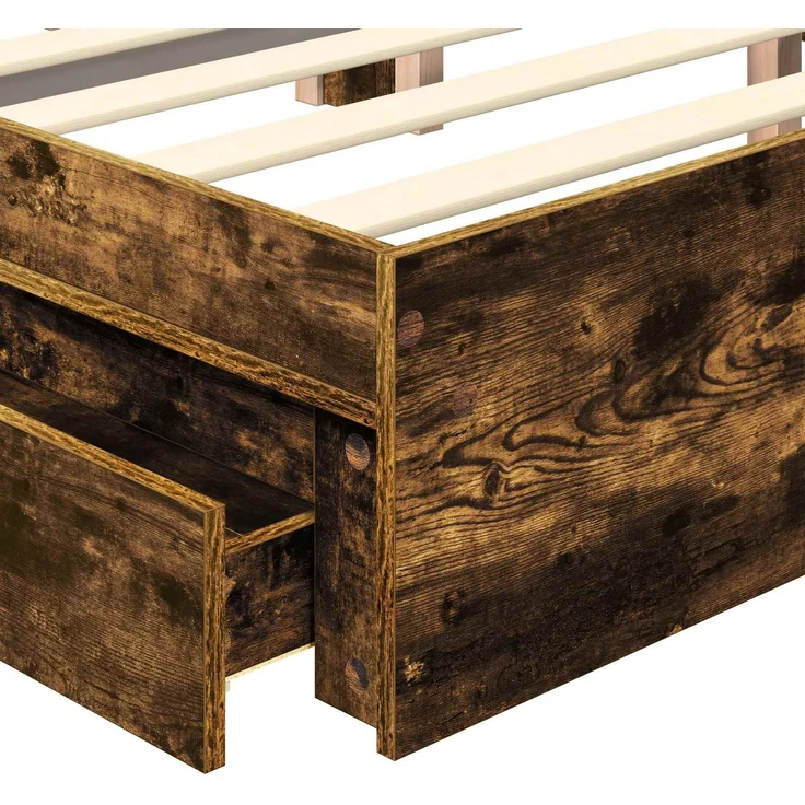 vidaXL Aufbewahrungsbett Geräucherte Eiche 135 x 190 cm Holzwerkstoff 3411219 – Bild 10