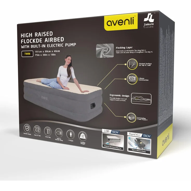 Avenli selbstaufblasende Luftmatratze / Luftbett 191 x 99 x 46 cm mit eingebauter Pumpe – Bild 7