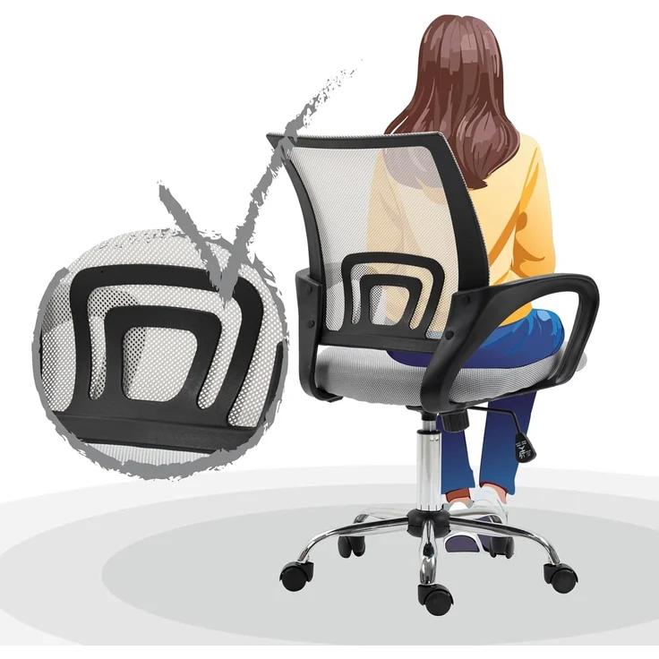 SVITA Schreibtischstuhl CYDNEY (Einzeln), Stufenlos höhenverstellbar, 360° drehbar, mitwachsend – Bild 7