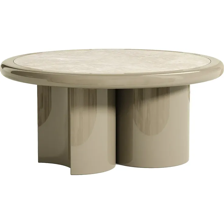 Vente-unique - DIRAMA Couchtisch Marmor SchokoladenbraunBeige - B 90 cm x H 40 cm x L 90 cm – Bild 2