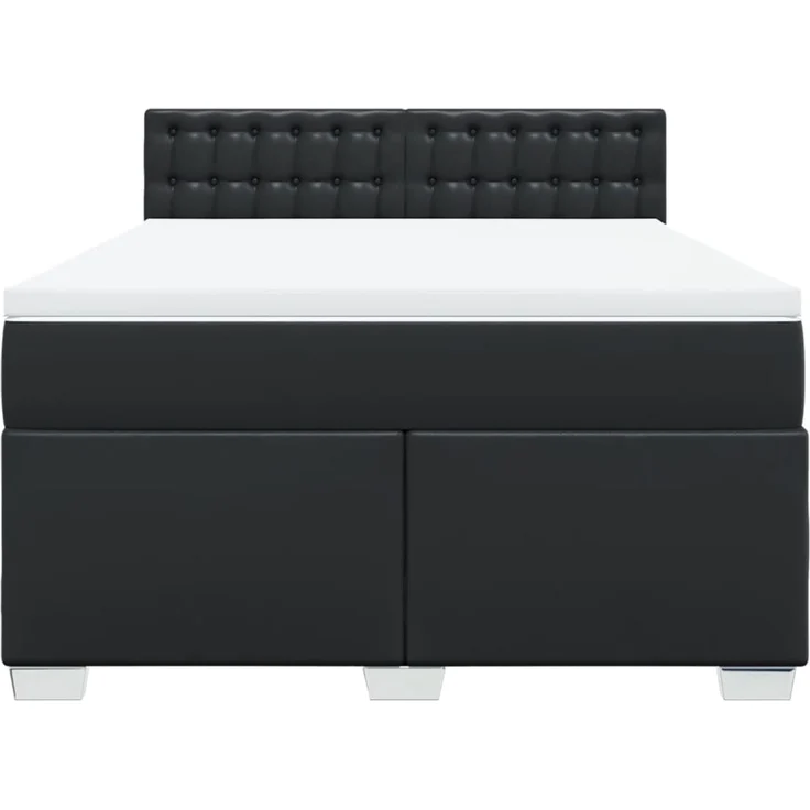 vidaXL Boxspringbett mit Matratze Schwarz 160x200 cm Kunstleder 3288428 – Bild 6