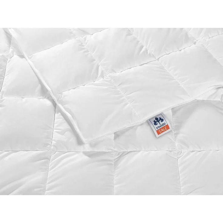 Irisette Daunendecke Nora medium mono Ganzjahresdecke, aus 100% Baumwolle 100% Daune mit Aufbewahrungstasche, 135x200 cm, weiß