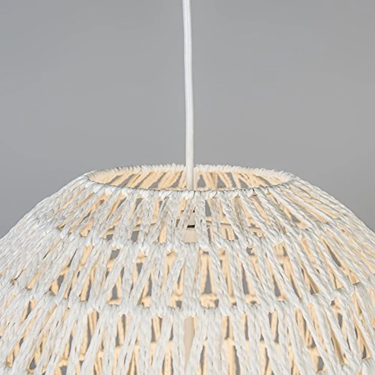 Qazqa Pendelleuchte Lina, ohne Leuchtmittel, E27, Weiß, Design, Seil, 1-flammig – Bild 6