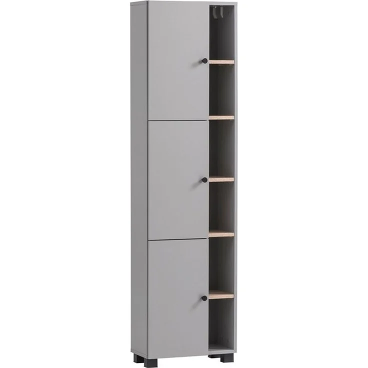 Schildmeyer Balto Hochschrank 157482, Platingrau/Wildeiche Dekor, 44,9 x 23,4 x 167,6 cm – Bild 4