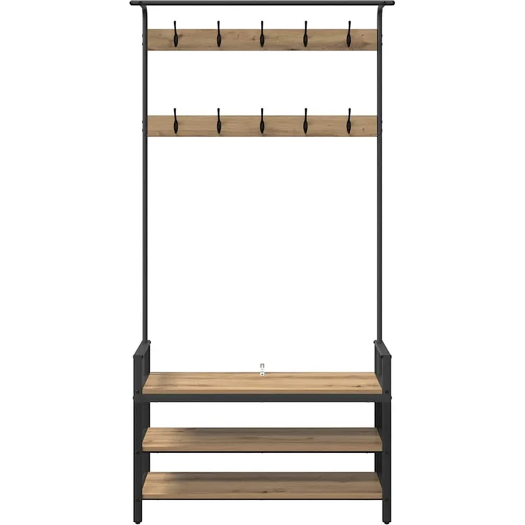 vidaXL Garderobenständer 95 x 34 x 184 cm Artisan-Eiche Holzwerkstoff 879964 – Bild 5