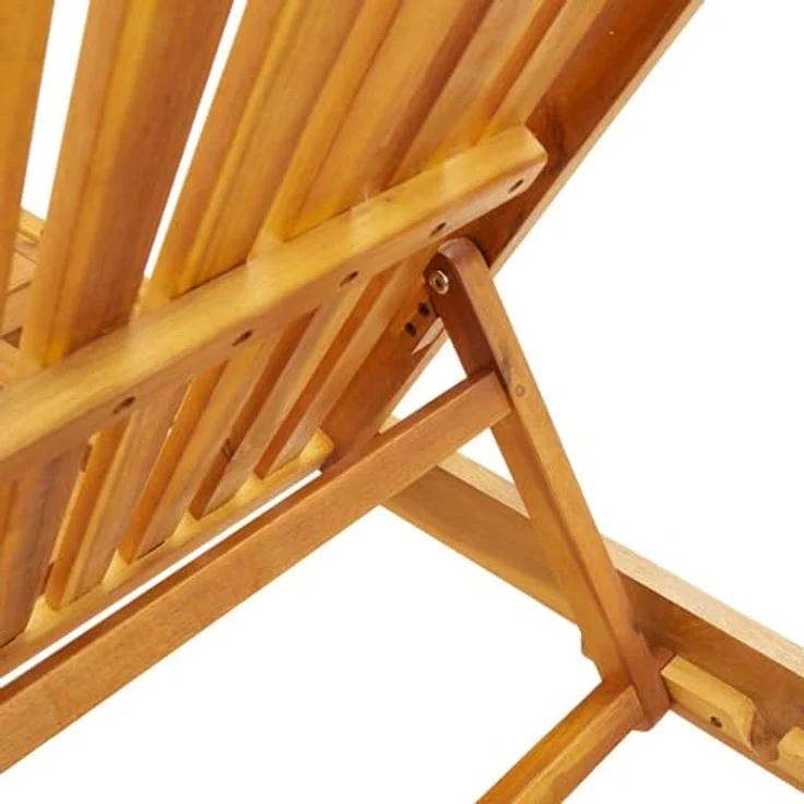 vidaXL Sonnenliege aus massivem Akazienholz, verstellbar mit Rädern und wasserfestem Kissen, beige – Bild 8