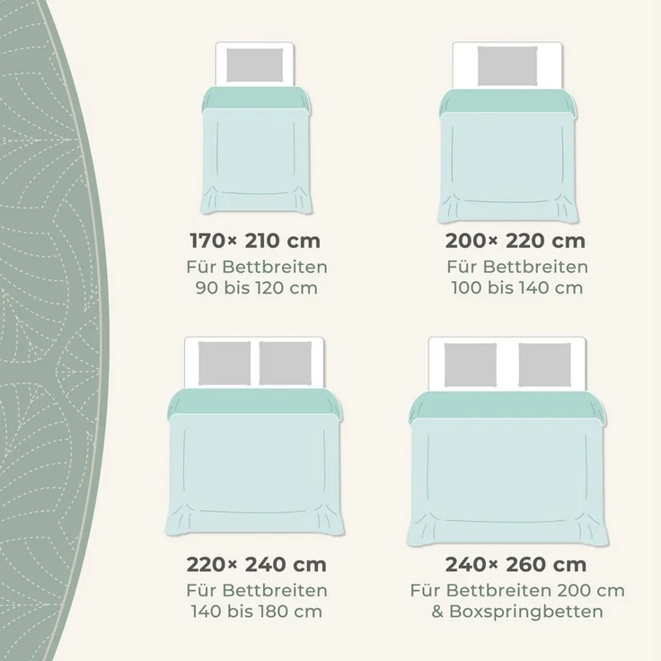 Gräfenstayn Tagesdecke Gräfenstayn Premium Tagesdecke mit nahtloser Steppung & Blatt-Design, Gräfenstayn Premium Tagesdecke mit nahtloser Steppung & Blatt-Design