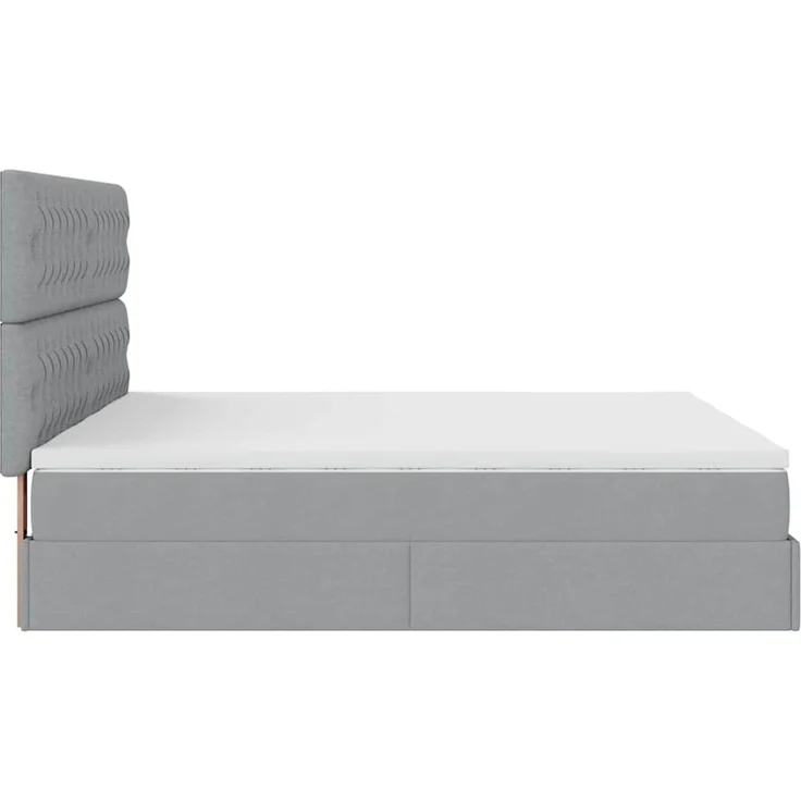 vidaXL Ottoman-Bett mit Matratzen Hellgrau 200x200 cm Stoff 3313720 – Bild 9