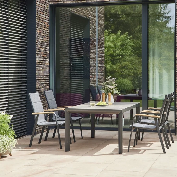 Siena Garden Tesoro Stapelsessel - Teak & Aluminiumgestell, matt anthrazit (N40078) – Bild 10