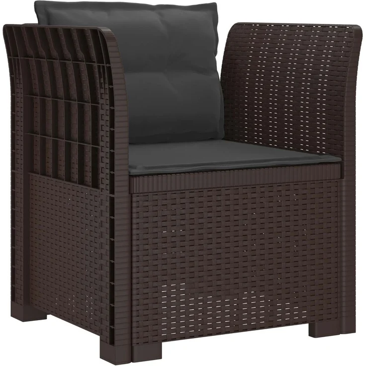 vidaXL 1-Sitzer Sessel mit Kissen Rattan-Look PP Braun 8011873 – Bild 2
