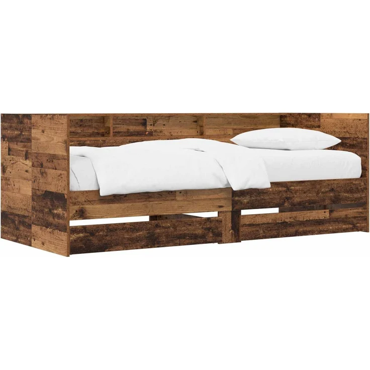 vidaXL Tagesbett mit Schubladen mit Regal Altholz Holzwerkstoff 3429640 – Bild 2
