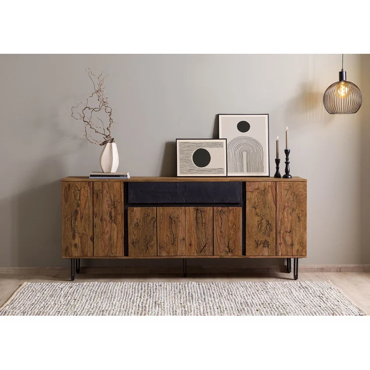 Sideboard Sheesham 185x40x77 natur unbehandelt LICHTENBERG #116 – Bild 9