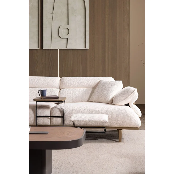 Sitzgruppe/Sofa Set - Wohnzimmergarnitur "Lorina" 3+3+1-Braun/Beige – Bild 5