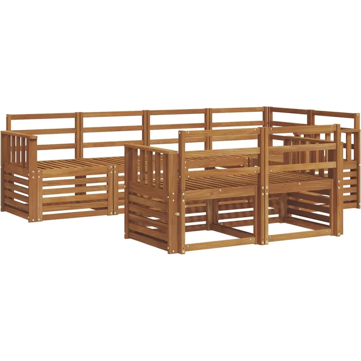 vidaXL Outdoor-Sofagarnitur 7 stk. 7-Sitzer Natur Massivholz Akazie 3374959 – Bild 2