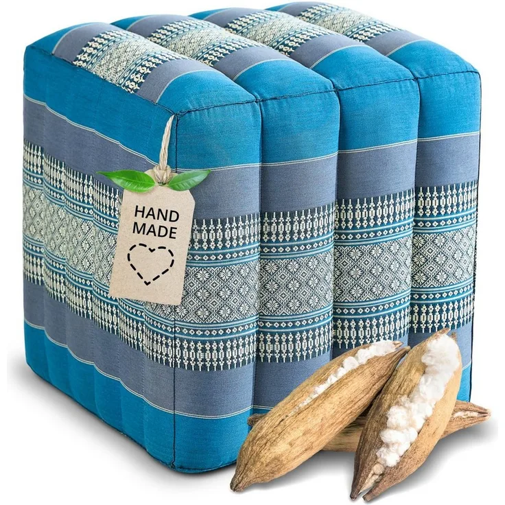 livasia Polsterhocker Würfelkissen - 40x40x40cm - Sitzwürfel, Kapok, vegan, handgefertigt