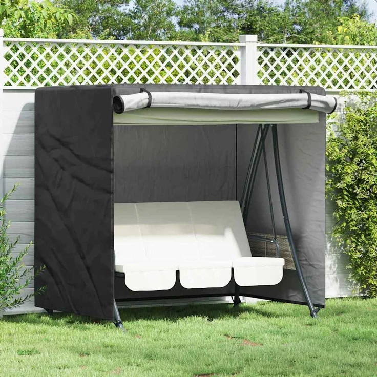 vidaXL Hollywoodschaukel-Abdeckung Schwarz 175 x 125 x 180 cm 4105917 – Bild 1