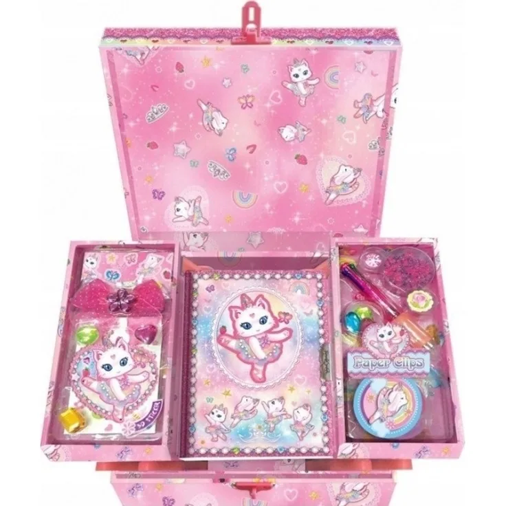 Pecoware Set in Box mit Regalen - Ballerina-Katze