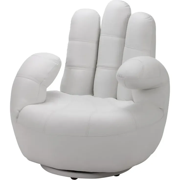 Vente-unique - Fingersessel drehbar - Kunstleder - Weiß - CATCHY