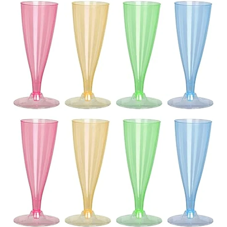 HAC24 Sektglas Plastik Sektglas 130 ml Champagnerglas Sektkelch Plastikglas, 16-tlg, Kunststoff, Wiederverwendbar – Bild 1