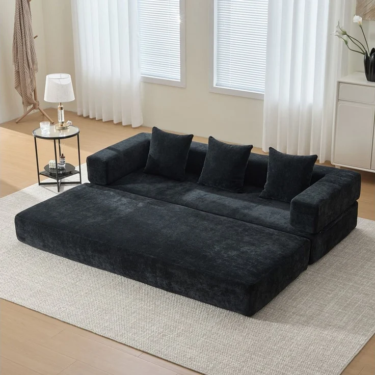 Odikalo 2-Sitzer Modulares Sofa Schlafsofa Schlafcouch Mehrfarbig, Modulares Chenille-Block-Sofa – superweich,frei kombinierbar Mit Seitentaschen für Stauraum und rutschfester Unterseite. Perfekt für Wohnzimmer, Spielbereich oder DIY – gestalten Sie Ih... – Bild 1