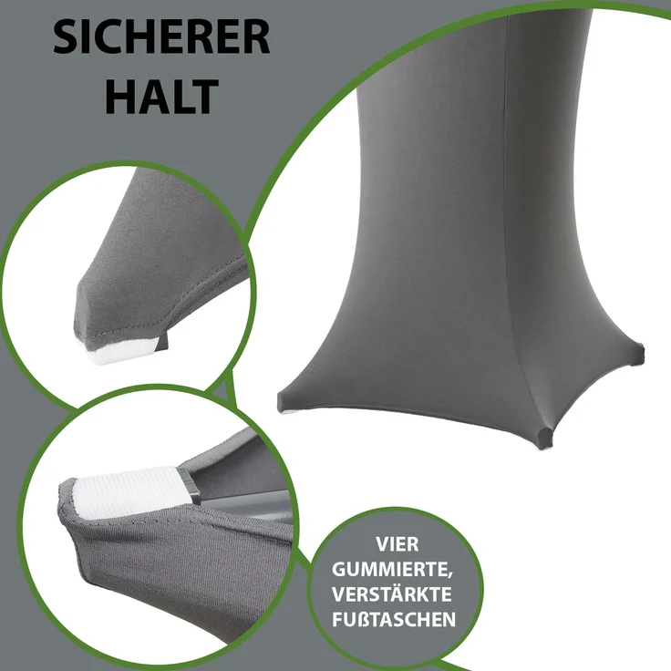 5x Stehtischhusse für Partytisch Ø 60-80cm anthrazit Bistrotisch Stehtischhusse Decke – Bild 5