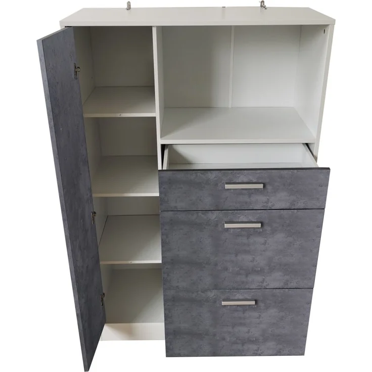 HTI-Line Küchenbuffet Küchenschrank Kombi L Blanca (Stück, 1-St, 1 Küchenschrank Kombi L Blanca) Küchenbuffet Mehrzweckschrank Mikrowellenschrank – Bild 5
