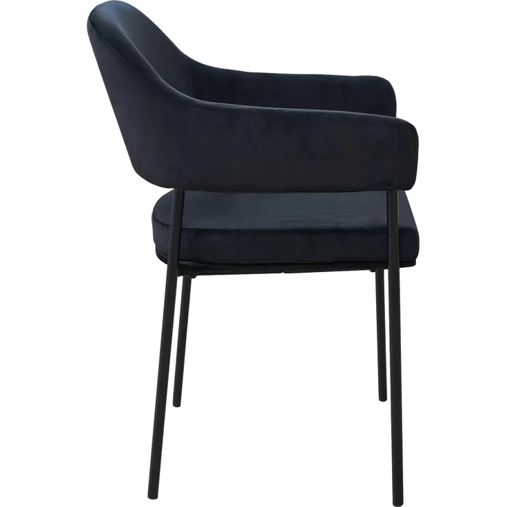 SVITA Esszimmerstuhl SCARLETT (2er Set), Armlehnstuhl, Polsterstuhl, Metallbeine, Samt, Schwarz – Bild 6