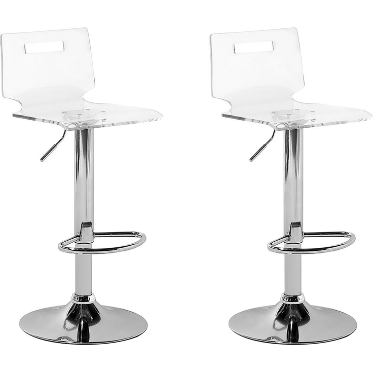 Barhocker transparent weiß 2er Set MALTA