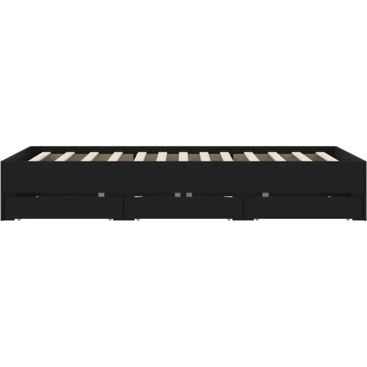 vidaXL Bettgestell mit Schubladen Schwarz 120x200 cm Holzwerkstoff 3207281 – Bild 6