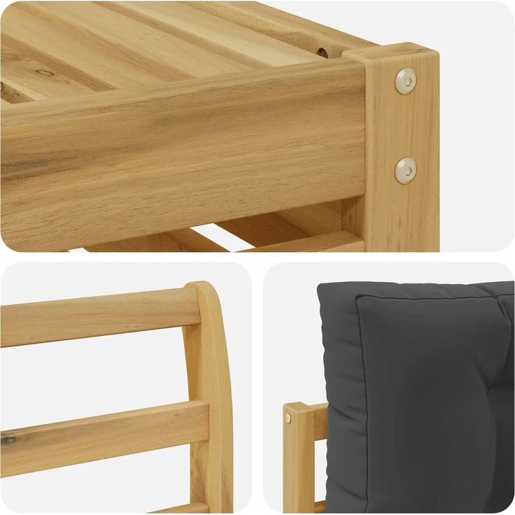 vidaXL Outdoor-Sofagarnitur 6 stk. 4-Sitzer Weiß und Anthrazit 3390927 – Bild 5