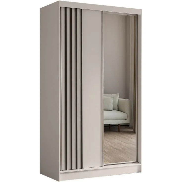 Beautysofa Schiebetürenschrank NELA II mit Spiegel, mit Lamellen, mit Schubladen, Breite: 240 cm