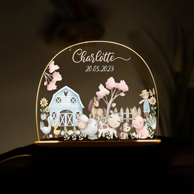 Kidsmood Nachtlampe mit Wunschnamen, Individuelle Nachttischlampe Kinder, Niedliches Nachtlicht für Babys, Personalisierte Geschenke für Babys, Geschenk zur Geburt – Bild 8