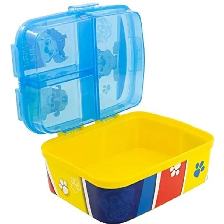 Lunchbox für Kinder mit 4 Fächern aus Kunststoff verschiedene Motive Paw Patrol – Bild 4