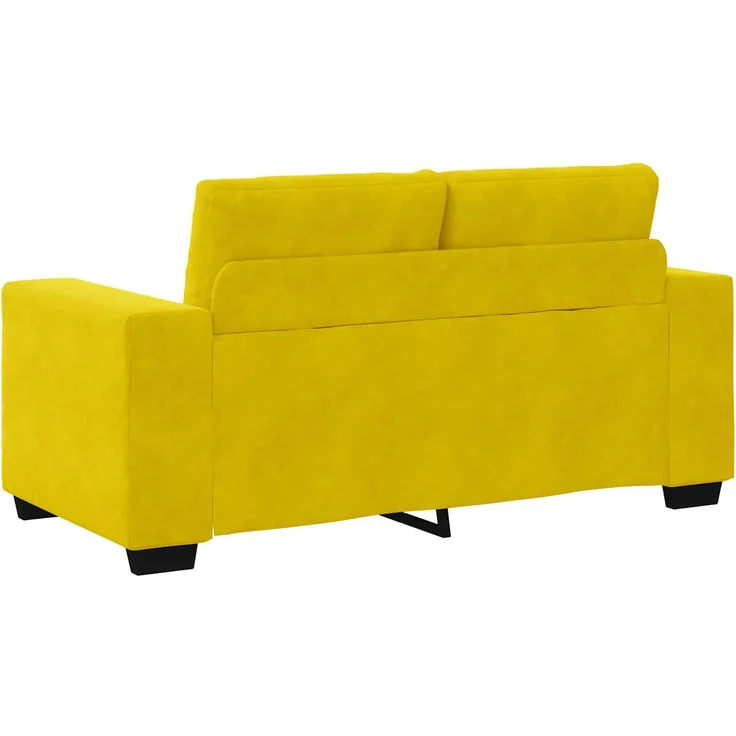 vidaXL | Zweisitzer-Sofa | mit Kissen Gelb Samt 4105116 – Bild 3