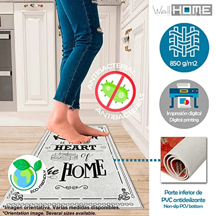 HeartOfTheHome Polyester-Teppich 100x200 cm grau – Bild 5
