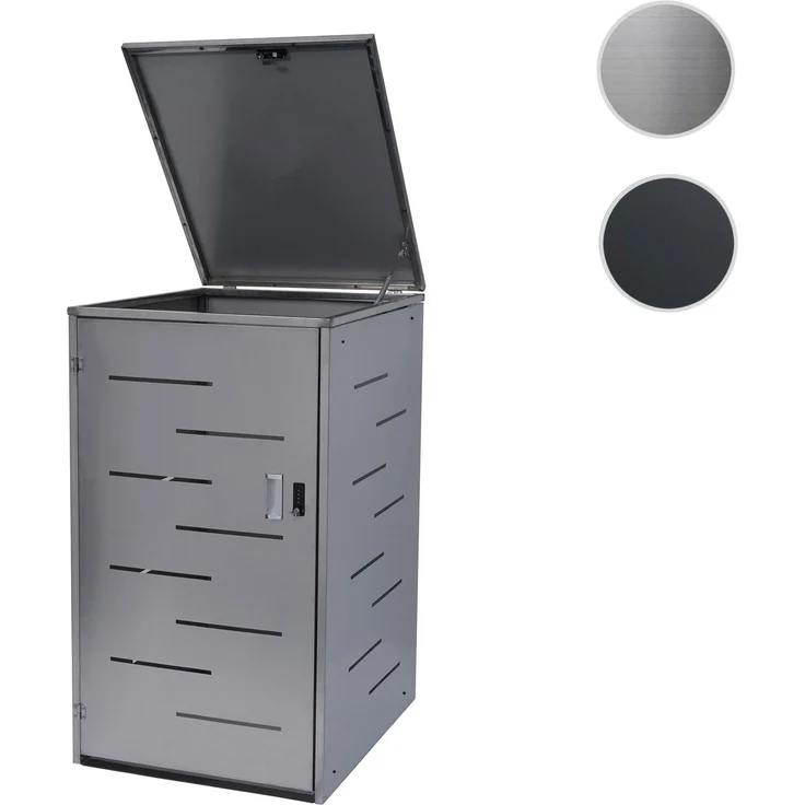 Mülltonnenverkleidung HWC-E83, Mülltonnenbox Mülltonnenabdeckung, erweiterbar 117x66x80cm ~ Edelstahl 30kg – Bild 9
