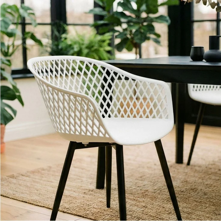 IDIMEX Gartenstuhl MADEIRA (4 St), Outdoor Stühle 4er Set UV-beständig für Indoor & Outdoor Schwarz/Weiß – Bild 1