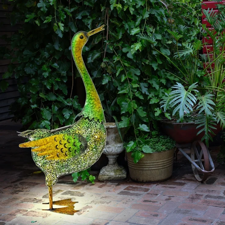 LED Deko Solarleuchte, Ente grün-gelb, H 63 cm – Bild 5