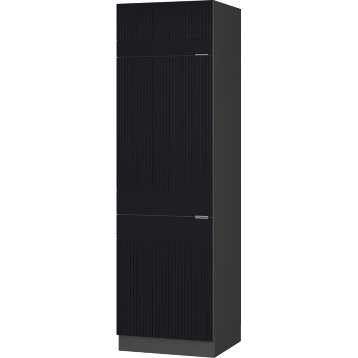 Kühlumbauschrank Fame-Line Schwarz gestreift 60 cm Vicco – Bild 1