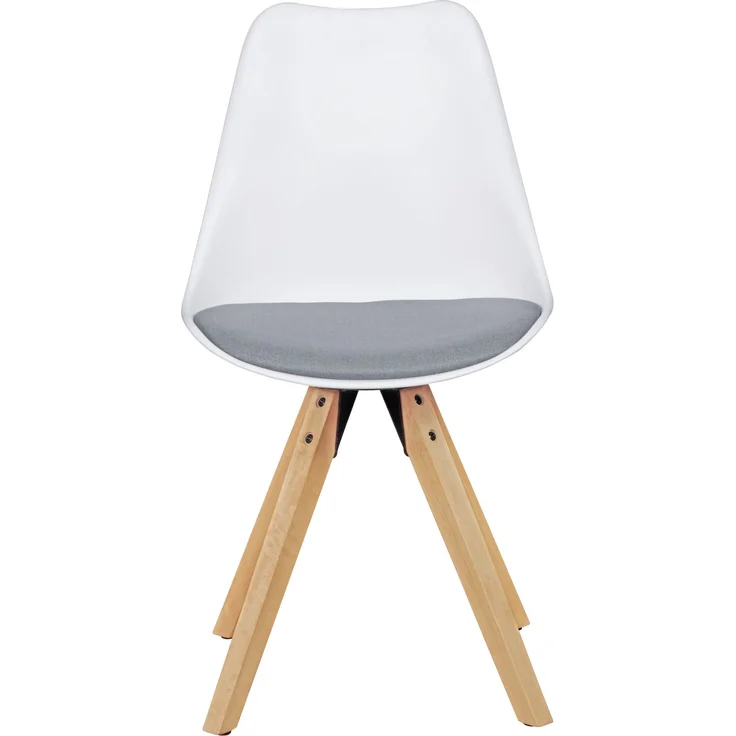 Esszimmerstuhl Set LIMA 2er Skandinavisch Polsterstuhl Stoff Weiß Grau – Bild 5