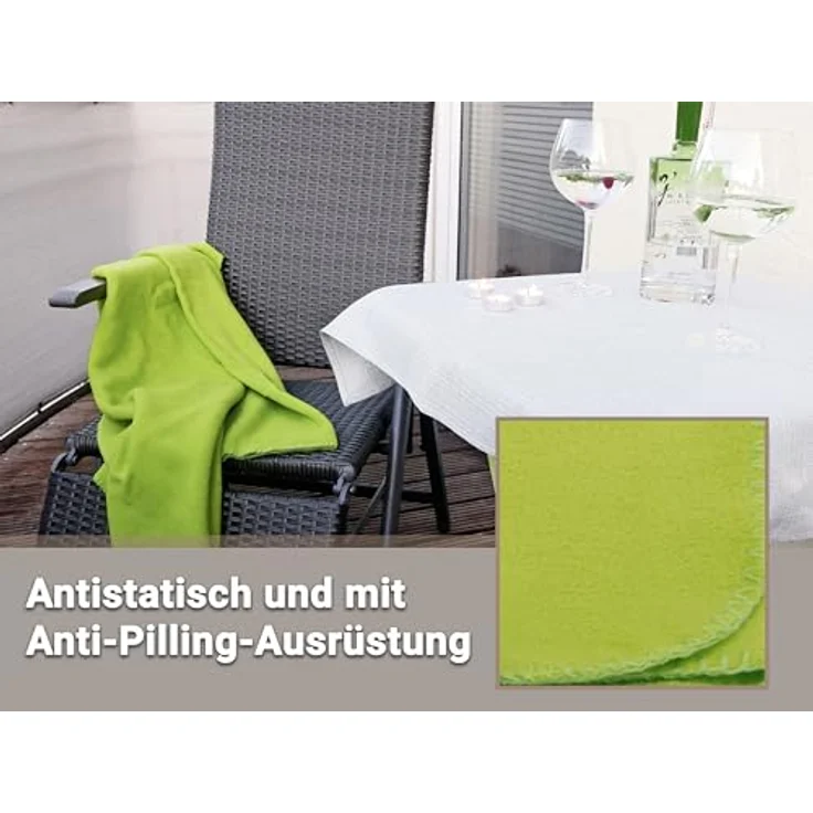Zollner Kuscheldecke, Hellgrün, 130x170 cm, Oeko-Tex® Standard 100, 100% Polyester, waschbar bis 95°C – Bild 5