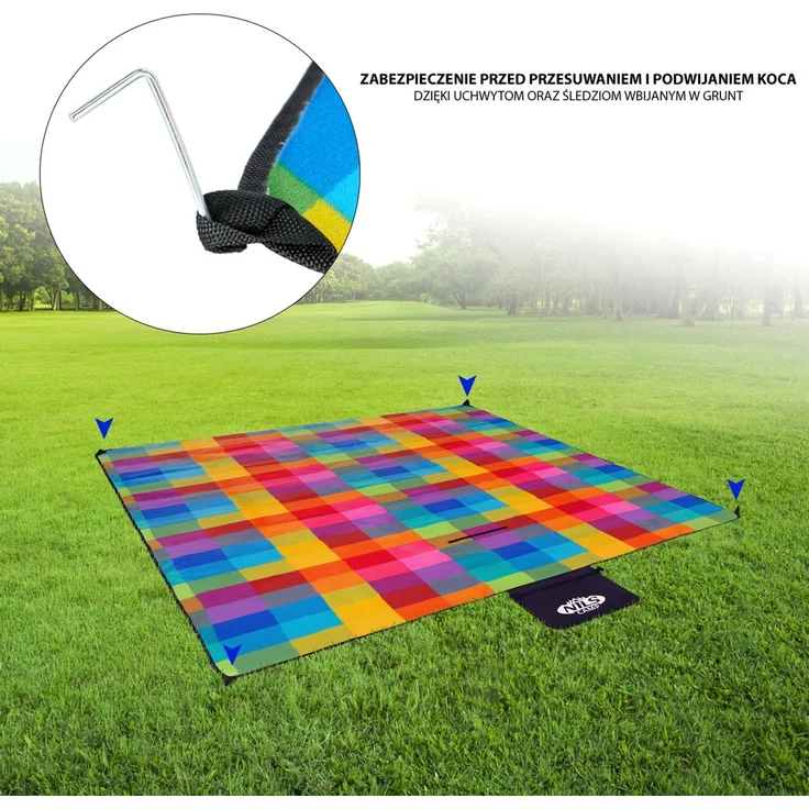 NILS CAMP Picknickdecke 250 × 200 cm Multi Outdoor Decke Camping Strand – Bild 3